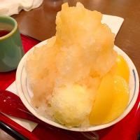 桃の氷 かき氷